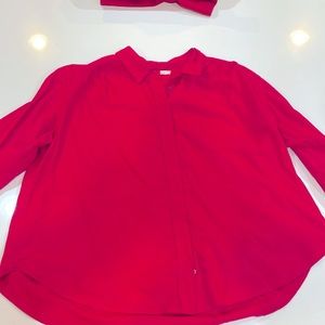 Xirena long sleeve red blouse